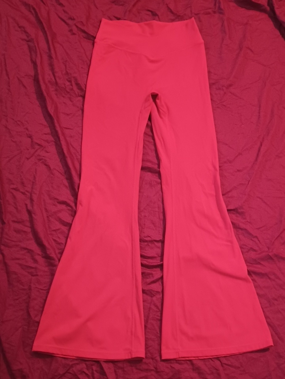 Nova Sport Women's Red High-Waist Butt Scrunchie Flared Leggings Gym Workout New